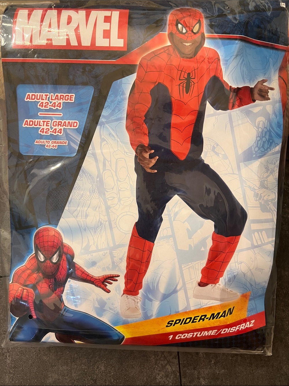 Adult 42-44 Marvel Spider-Man Costume - Red & Blue. New in package